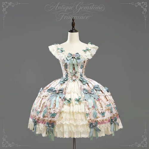 Antique Gem Fragrance - Classic Lolita OP and JSK Dress Sets - image 9