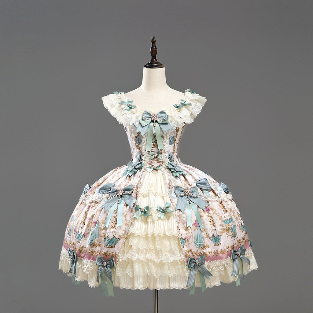Antique Gem Fragrance Lolita Green JSK Dress Set - image 17