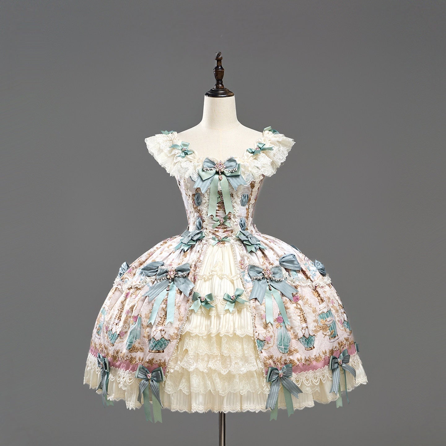 Antique Gem Fragrance Lolita Green JSK Dress Set - image 17