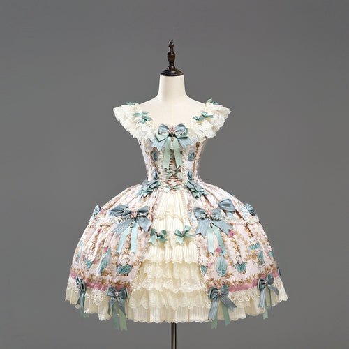 Antique Gem Fragrance Lolita Green JSK Dress Set - image 17