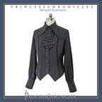 Black and Blue Retro Ouji Lolita Shirt with Mutton Sleeves - image 3