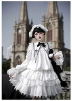 Dawn Bell & Dusk Song - Gothic Lolita Velvet OP Dress, Back Zipper and Accessories - image 18