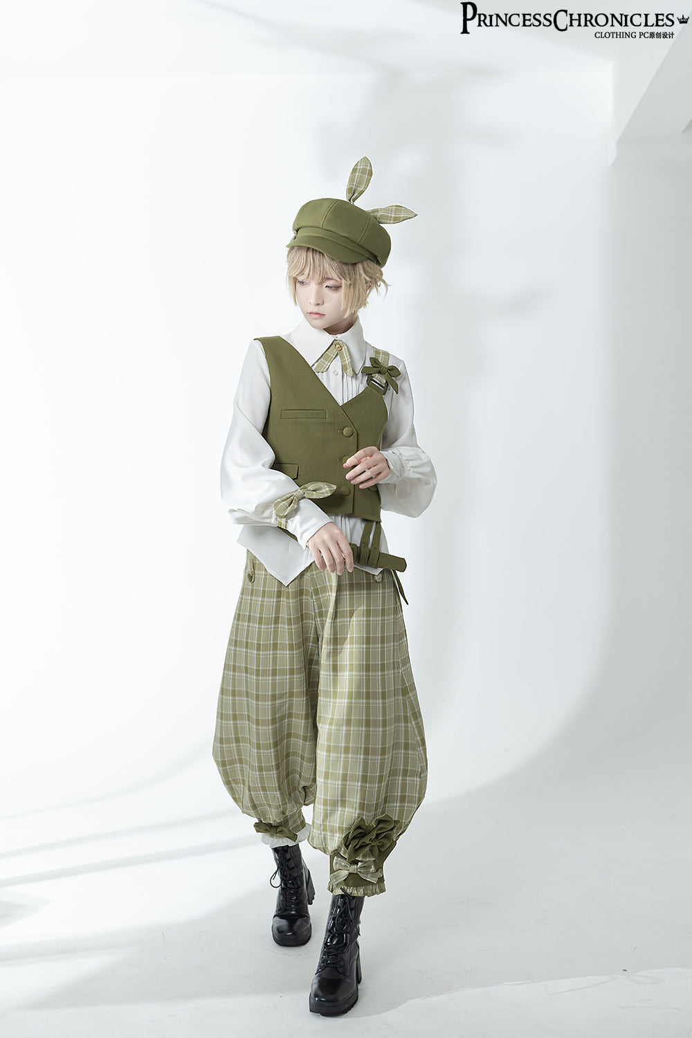 Secret Morning Paper - Ouji Lolita Shirt, Matcha Green Capri Pants Collection - image 17