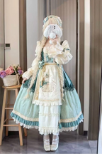 Green Grape Garden Classic Lolita Regular and Long OP Dress Series and Accessories - image 9