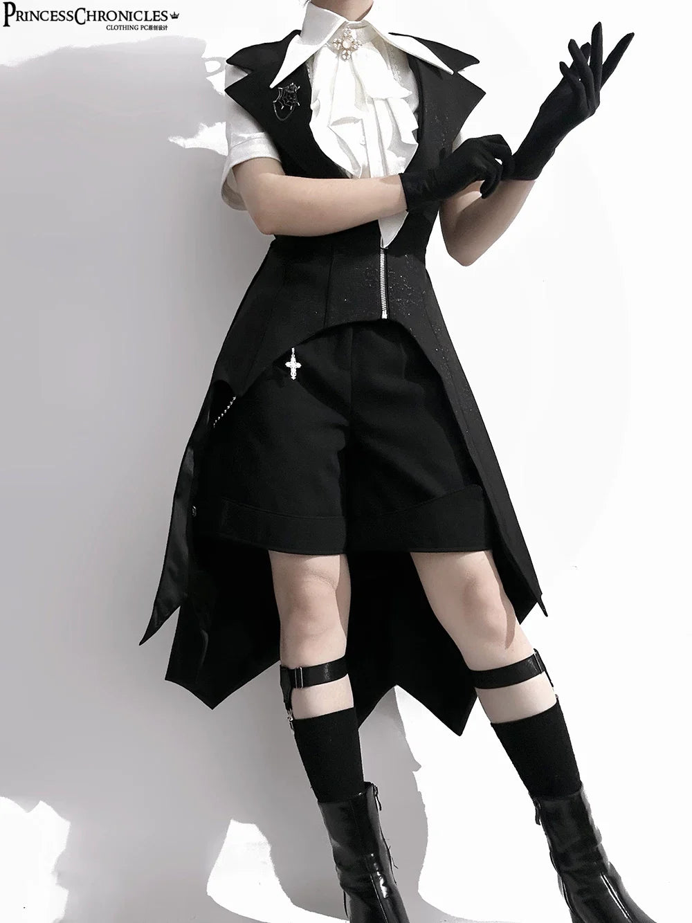 The Dawn of Arrival - Ouji Lolita Fitted Blouse with Detachable Jabot - image 10