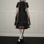 Ghost Orchid - Gothic Lolita OP Dress, Embroidered Cross - image 16