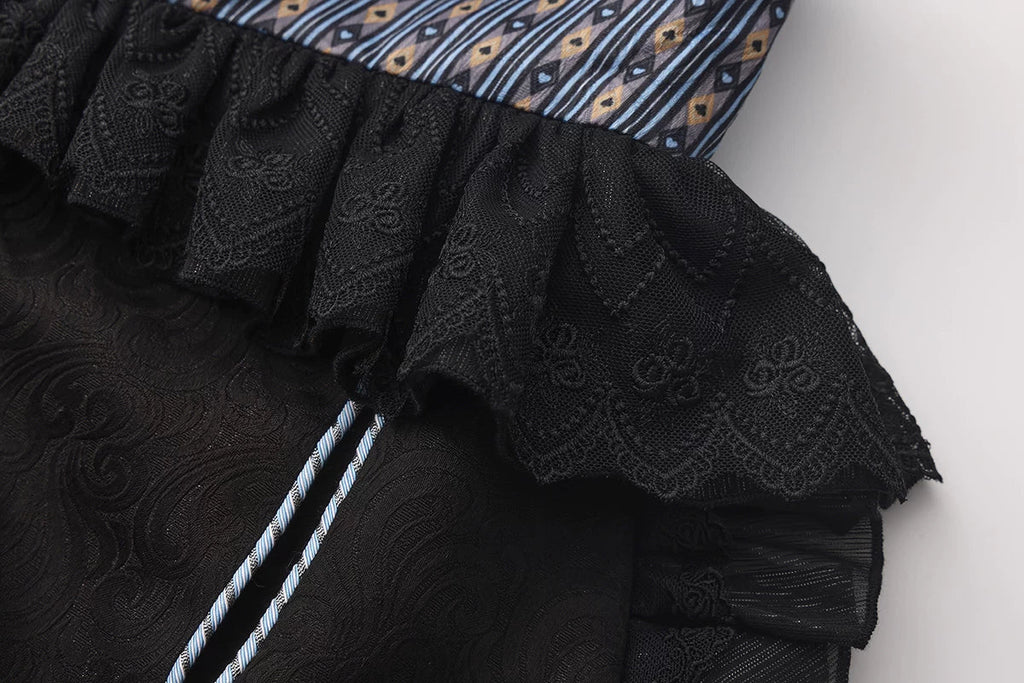 Immortal Bunny's Invitation - High-Waist Ouji Lolita Lantern Shorts, Detachable Straps - image 12