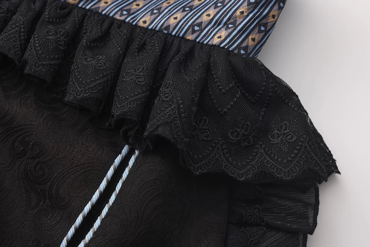 Immortal Bunny's Invitation - High-Waist Ouji Lolita Lantern Shorts, Detachable Straps - image 12