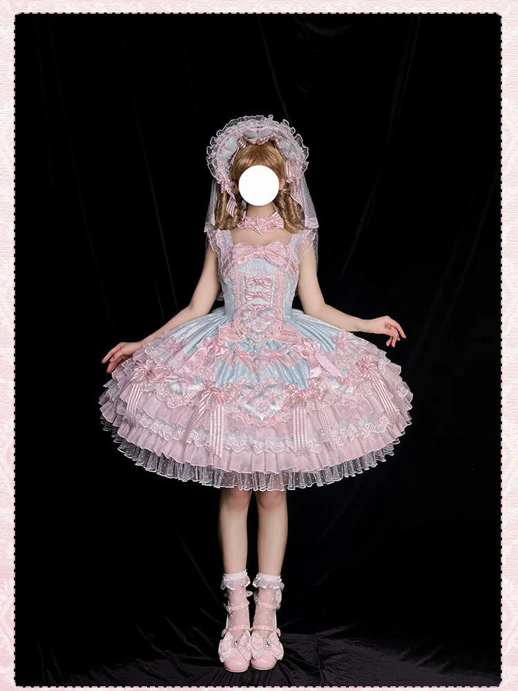 Heart of Love - Sweet Lolita Wedding JSK, Bow Details - image 5
