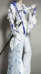 Echo of Deep Sea - Satin Ouji Lolita Trailing Blouse, Solid or Blood Stain Style - image 26