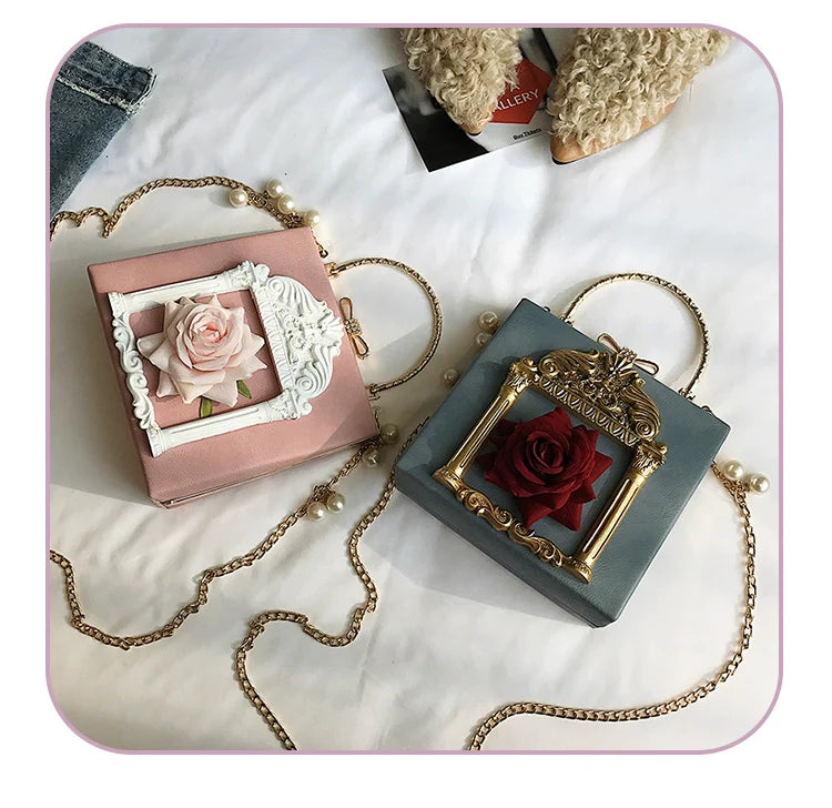 Gothic Lolita Retro Bag Baroque Square Crossbody Bag - image 3