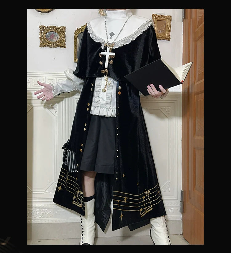 Black and White Sonata - Ouji Lolita Vest Suit and Vintage Lolita OP Dress - image 21