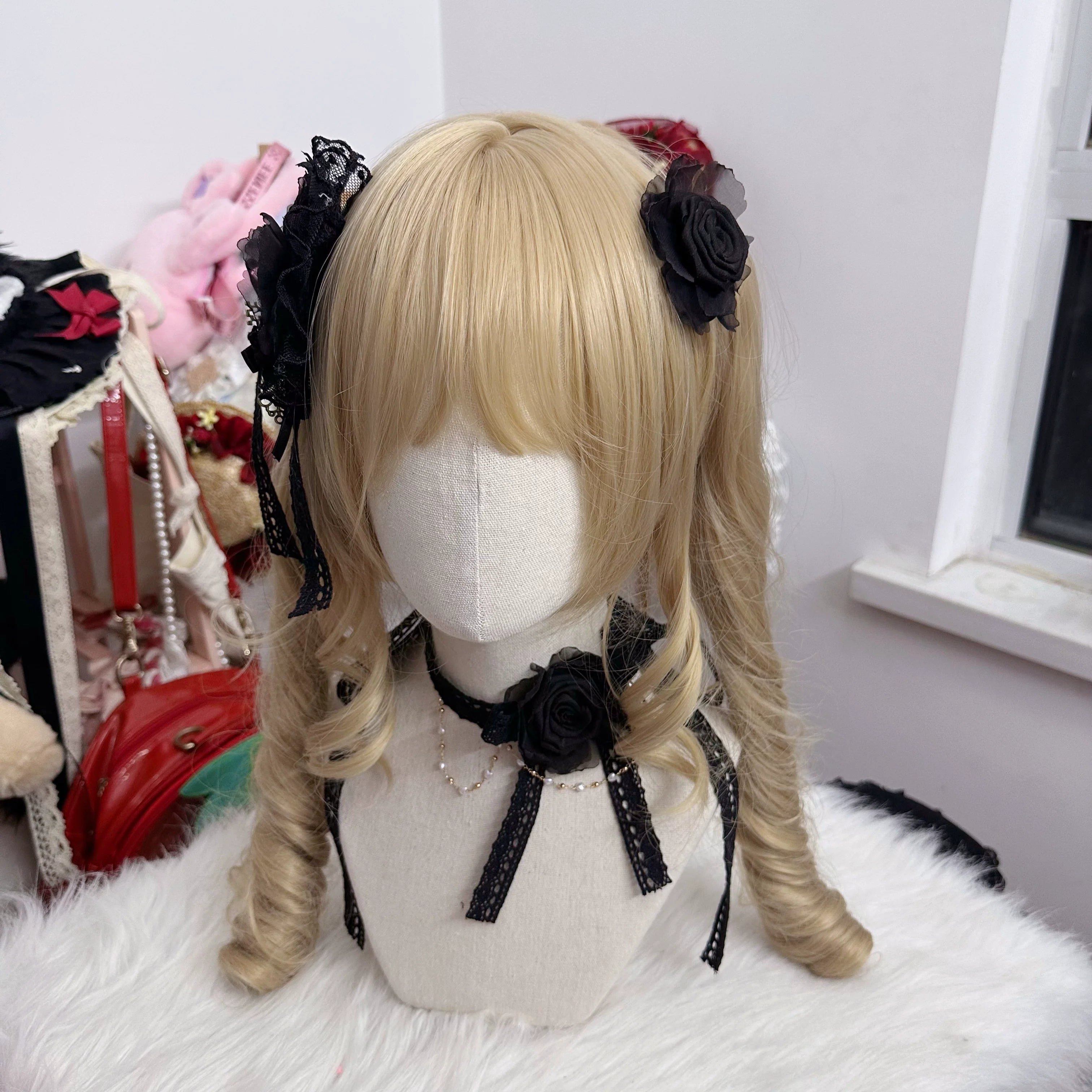 Elegant Lolita Rose Choker Handmade Headdress Set Multicolors - image 17