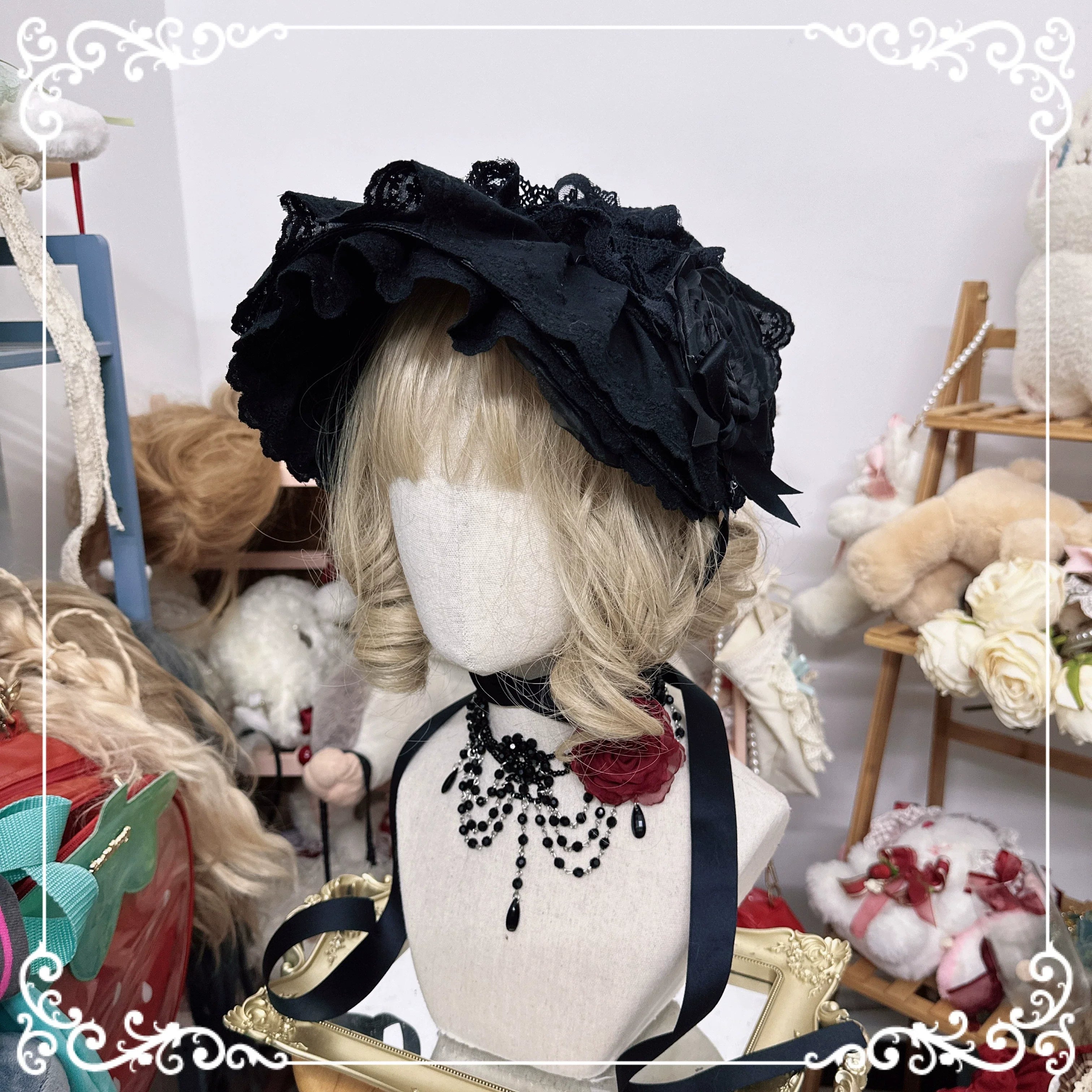 Gothic Lolita Bonnet Pure Cotton Hat Collection - image 8