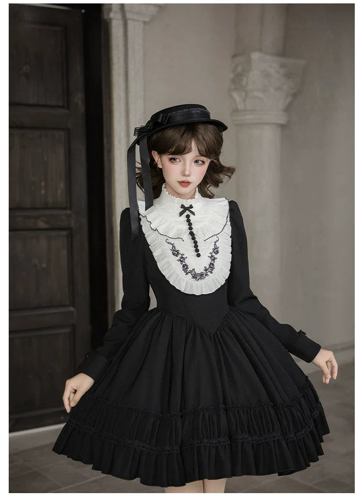 Audrey's Reply - Classic Lolita Square Neck OP, Detachable Embroidered Collar and Accessories - image 19