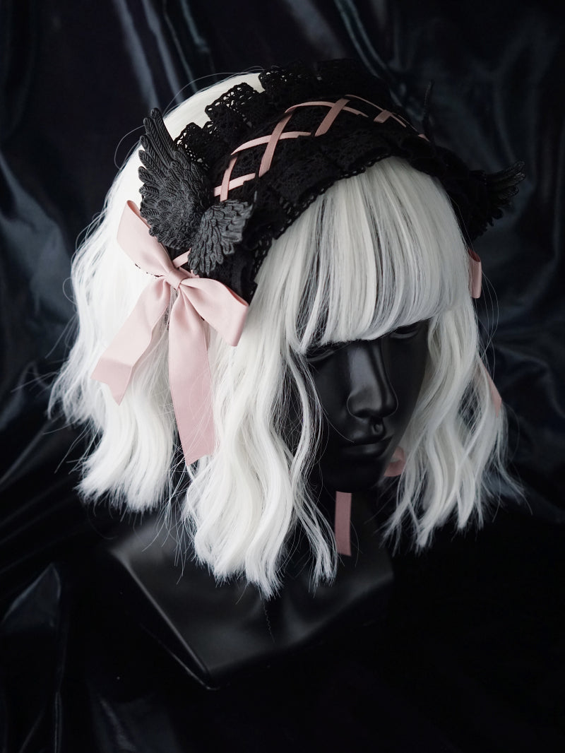 Black Wings Halloween Goth Lolita Hairband - image 11