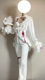 Blue Moon Bone Erosion - Gothic Lolita Waist Cincher, Bat Wing Hem - image 19