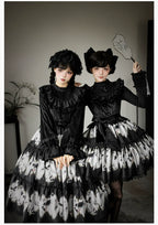 Dead Leaf Butterfly Gothic Lolita JSK and OP Dress Set - image 10