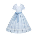 Seven-Day Bell - Blue Classic Lolita Striped OP Dress, Sailor Collar - image 34