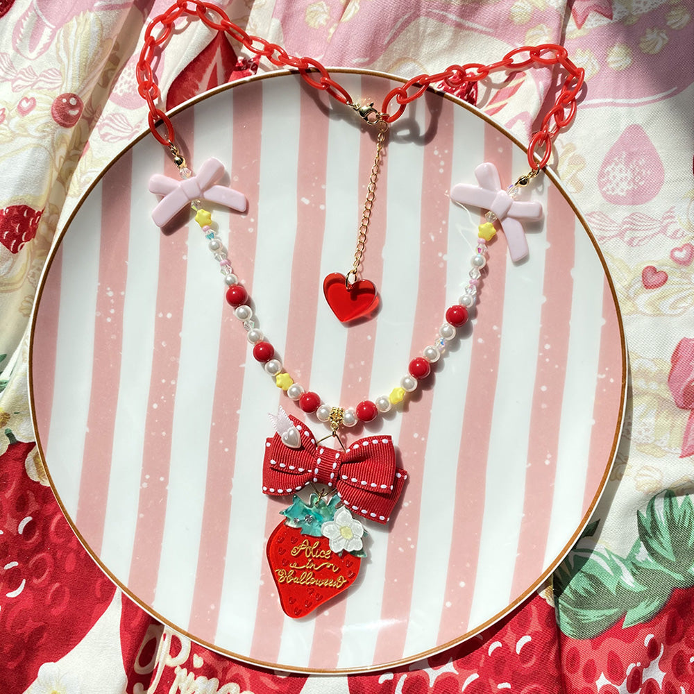 Sweet Lolita Strawberry Necklaces, Rings, Hair Clips and Brooches - image 23
