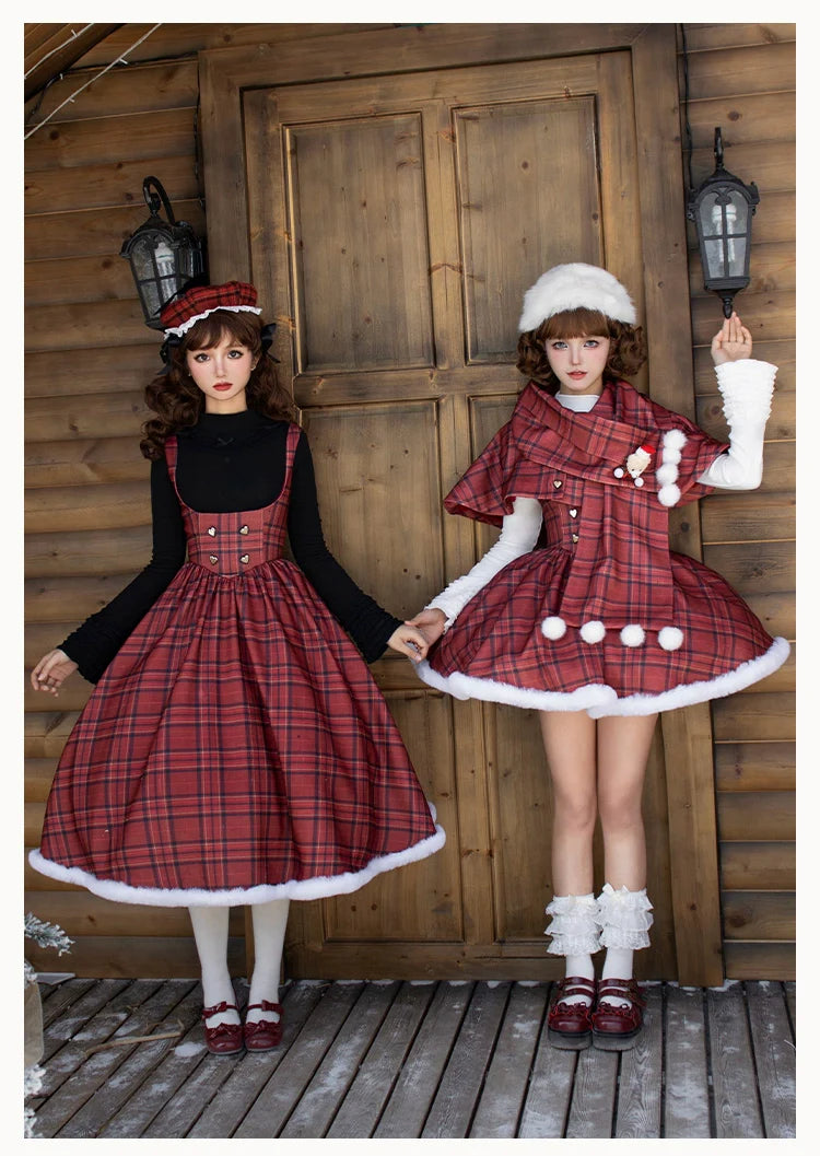 Wish Date - Twins Lolita Fishbone Bust-supporting JSK Winter Scarf-Cape and Accessories - image 4