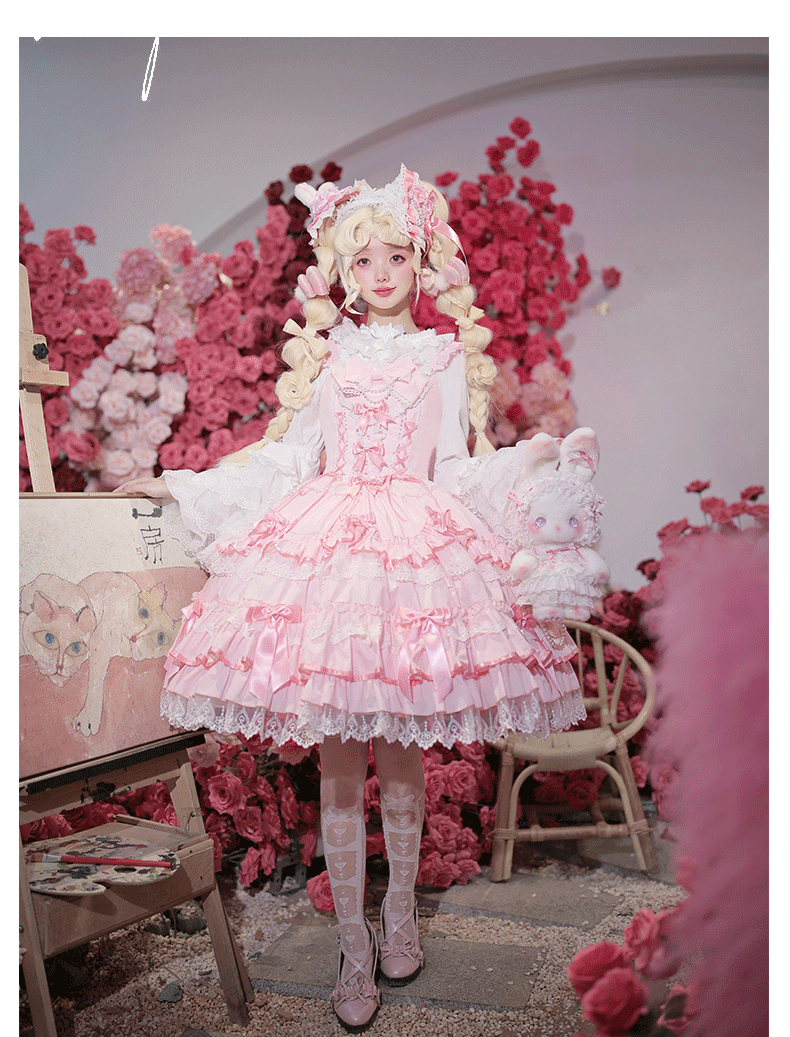 Love Notebook - Old School Lolita JSK Vintage Doll Tiered Dress - image 6