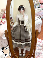Chestnut Autumn - Plaid Classic Lolita JSK, Bust Supporting and Accessories - image 8