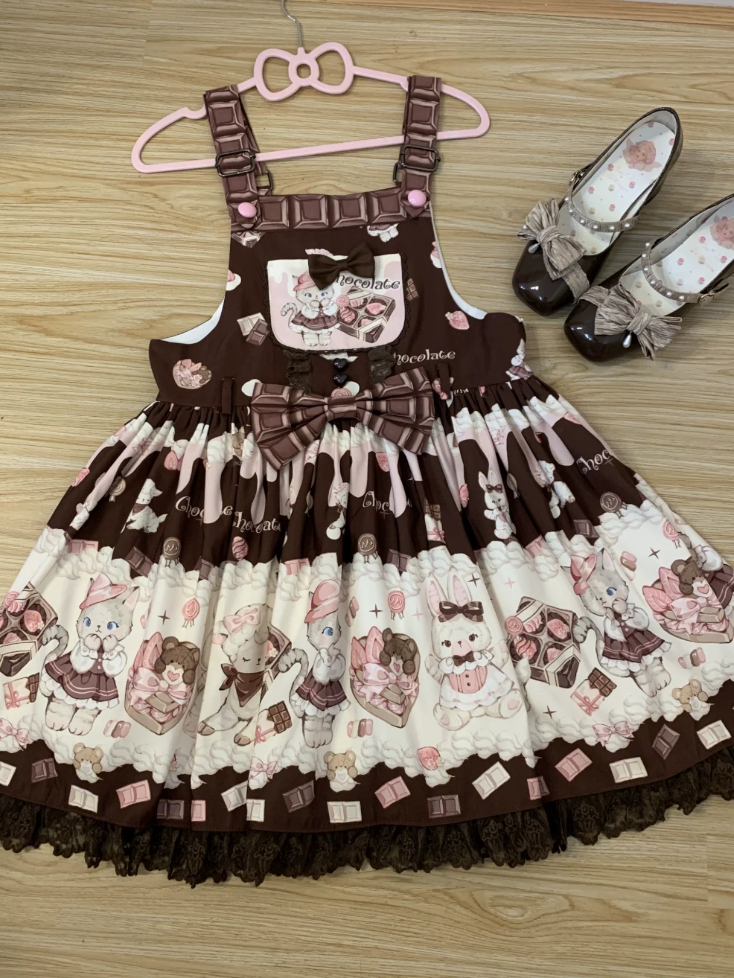 Heartbeat Miao Qiao - Kawaii Lolita Salopette Summer Cat Print Dress - image 9