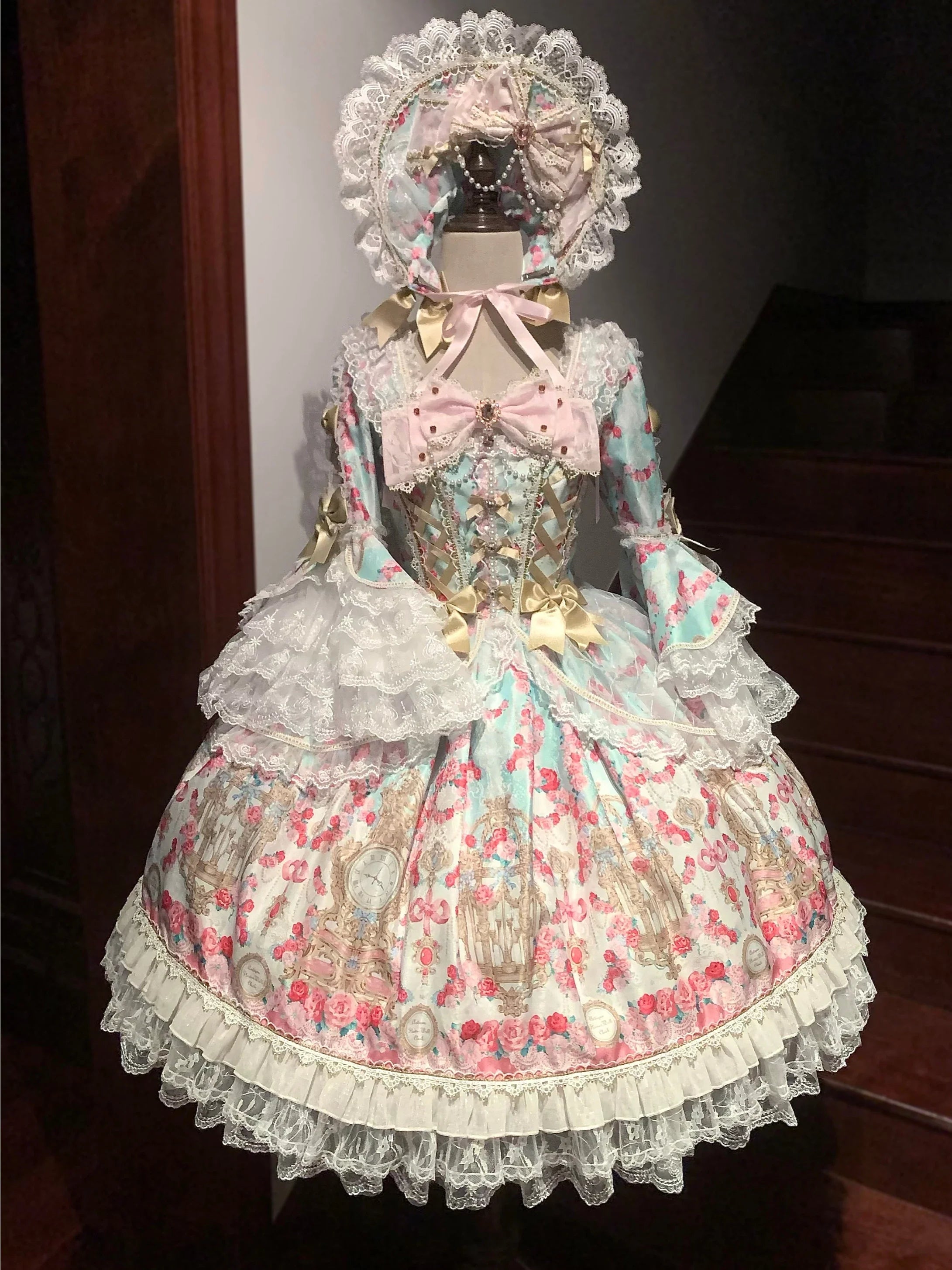 Rose Garden Prelude - Sweet Lolita OP Dress, Floral Printed - image 3