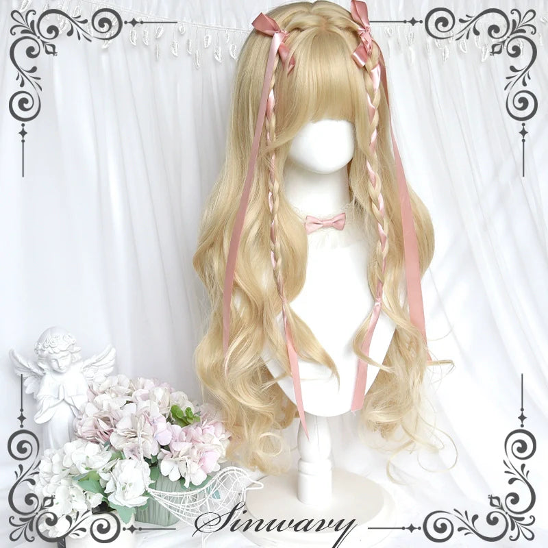 Elegant Lolita Platinum Wig Long Curly Layered Wig - image 3