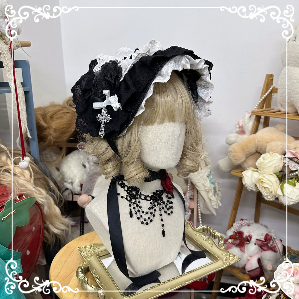Gothic Lolita Bonnet Pure Cotton Hat Collection - image 14