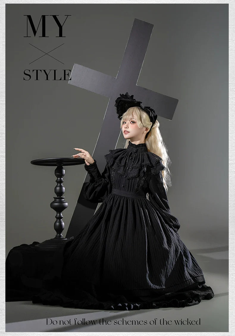 A Quiet Place - Nun Style Gothic Lolita OP Dress - image 9