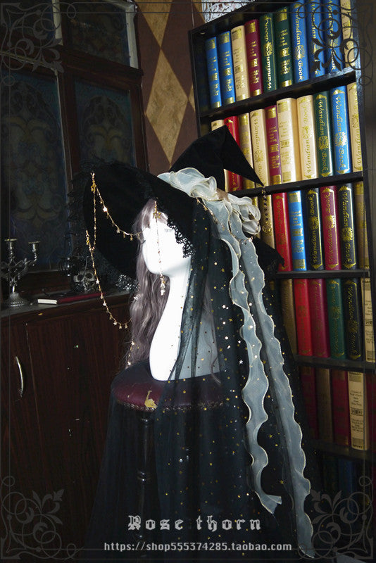 Twinkle Veil Lolita Halloween Witch Hat - image 14