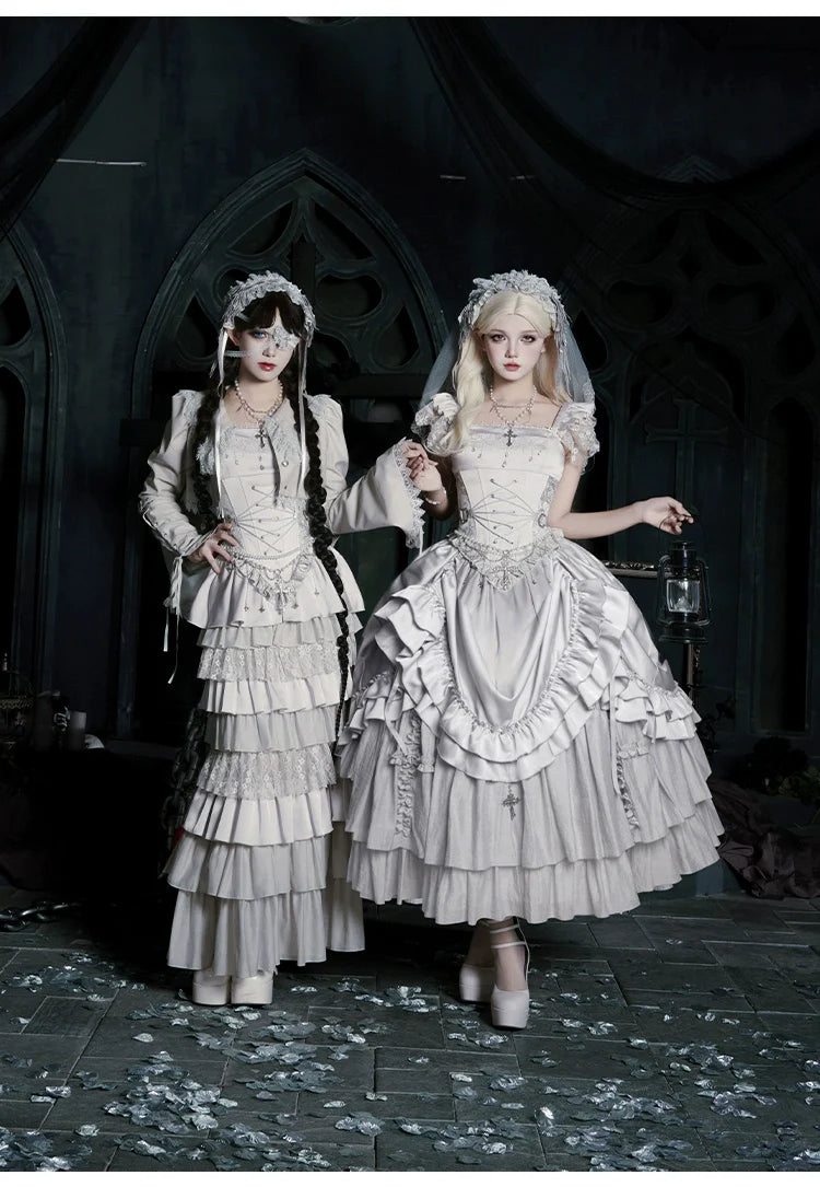 Humanoid Robot - Silver Gothic Lolita Mermaid Skirt Set - image 1