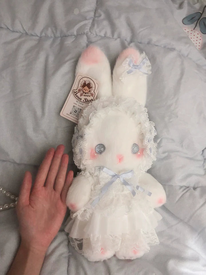 Posable Plush Bunny Lolita Bag with Detachable Pearl Chains - image 6