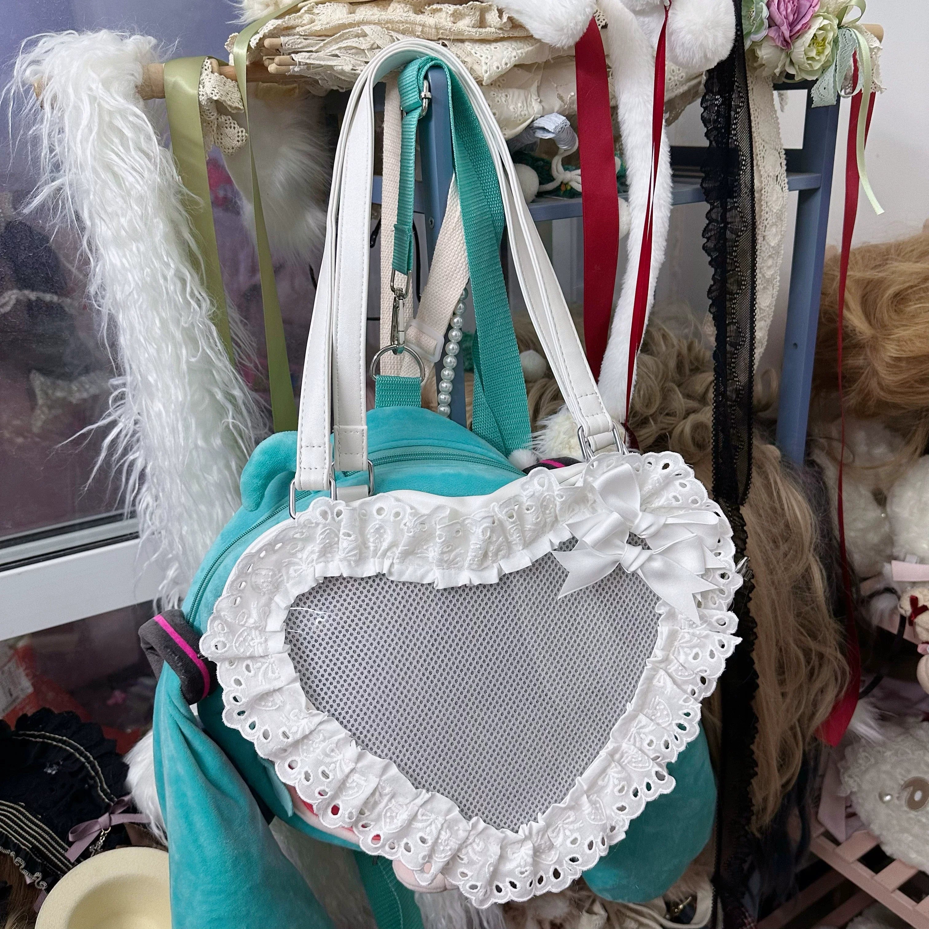 Sweet Lolita Bag Heart-shaped Lace Bag Multicolors - image 5