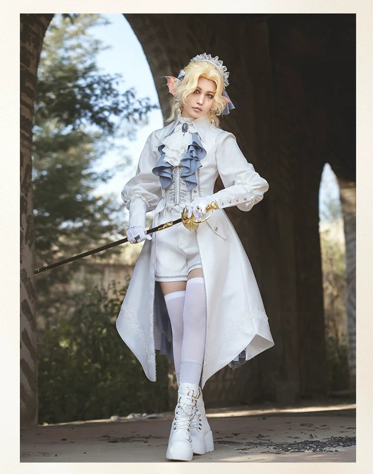 Crumbling Skeleton - Ouji Lolita Fishbone Embroideried Vest & Pants Suits - image 5