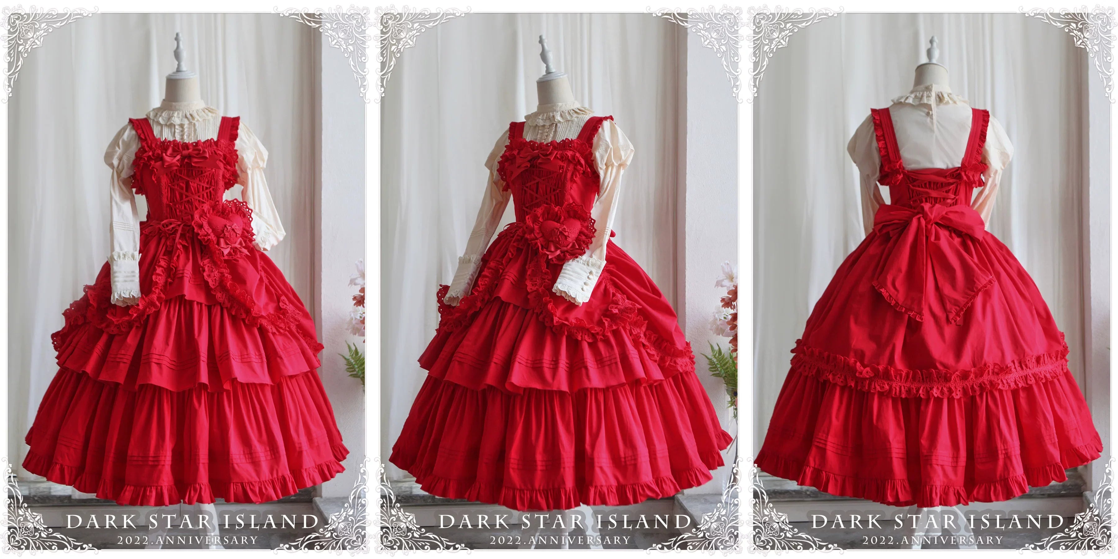 Cotton Gothic Lolita Long JSK, Drawn-up Hem - image 9