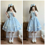 Vintage Petal Rabbit - Cotton Old School Lolita JSK Dress, Petal-Shaped Hem - image 19