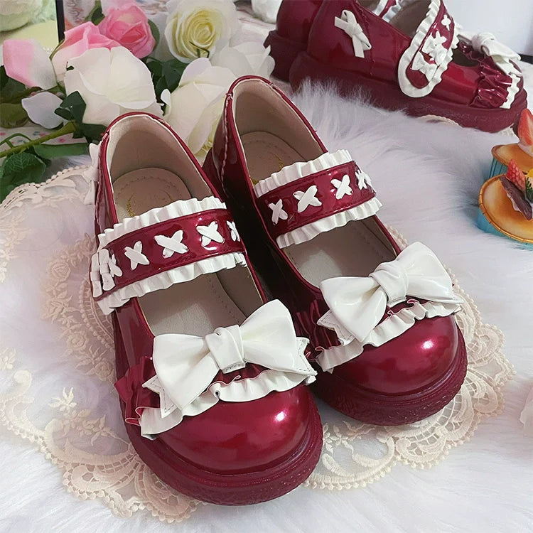 Cute Bow Candy-Colored Lolita Flat Shoes - image 36