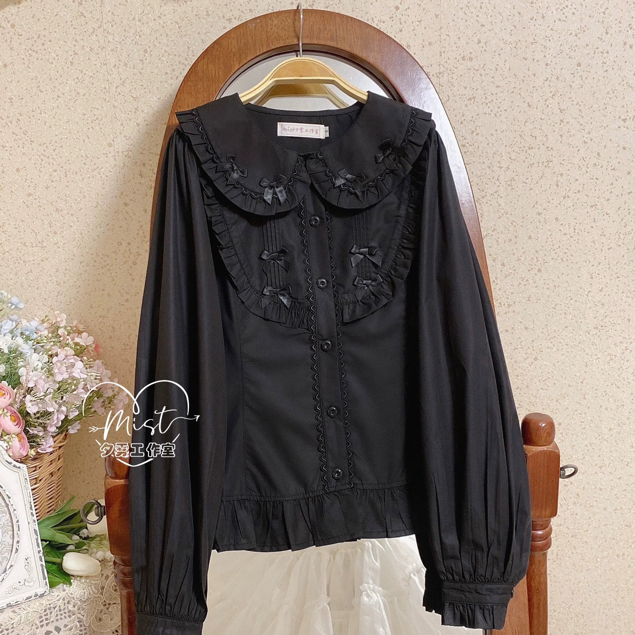 Sweet Lolita Blouse Doll Collar Shirt with Bubble Sleeves - image 30