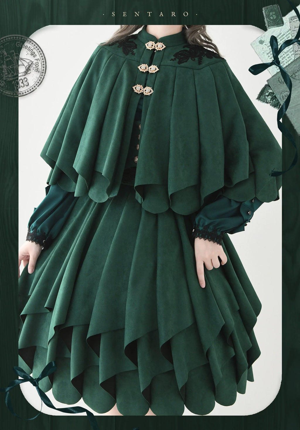 Molten Snowtop - Classic Lolita SK, Cape With Detachable Collar - image 8