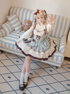 Mint Chocolate Frou Frou Brown Blue Bustle Petticoat JSK KC Sweet Lolita Dress and Accessories - image 9