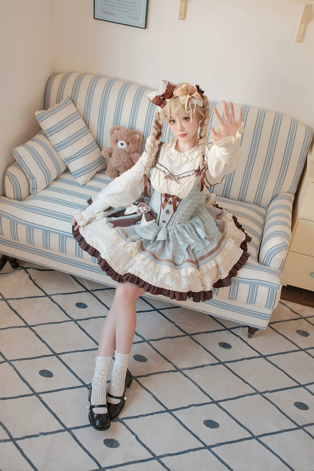 Thin Choco - Sweet Lolita Petite JSK Puffy Mini Dress KC - image 6