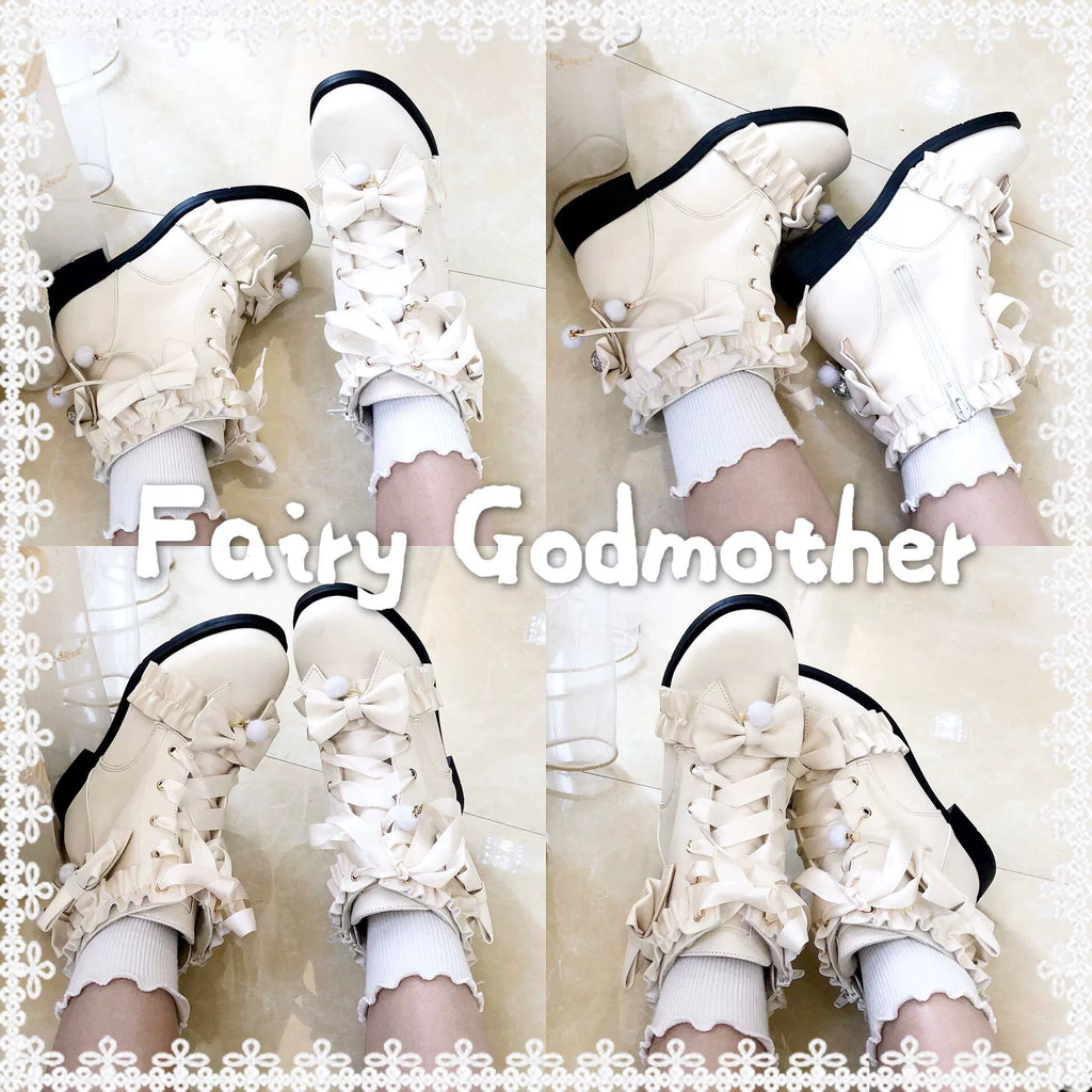 Enthusiastic Ideation - Elegant Lolita Shoes Fleeced Short Martin Boots - image 9
