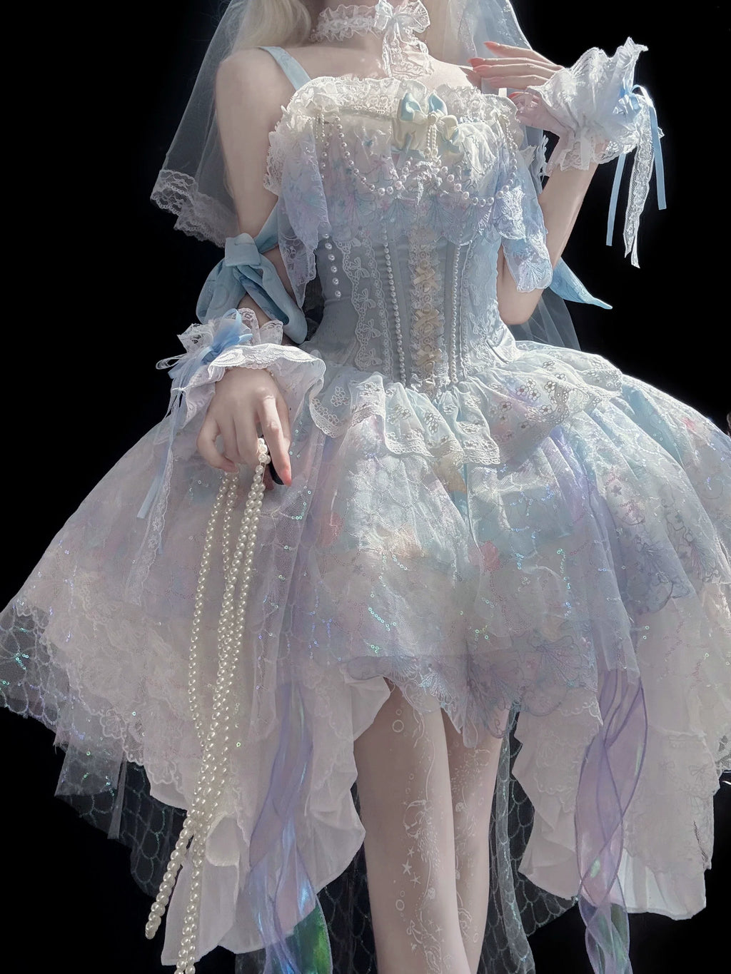 MermaidTears - Wedding Lolita JSK Dress, Ocean Theme - image 17