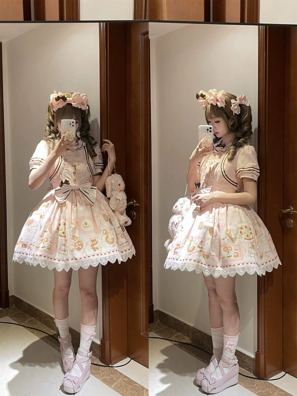 Dream Teahouse - Dessert Print Kawaii Lolita OP Dress Suit - image 24