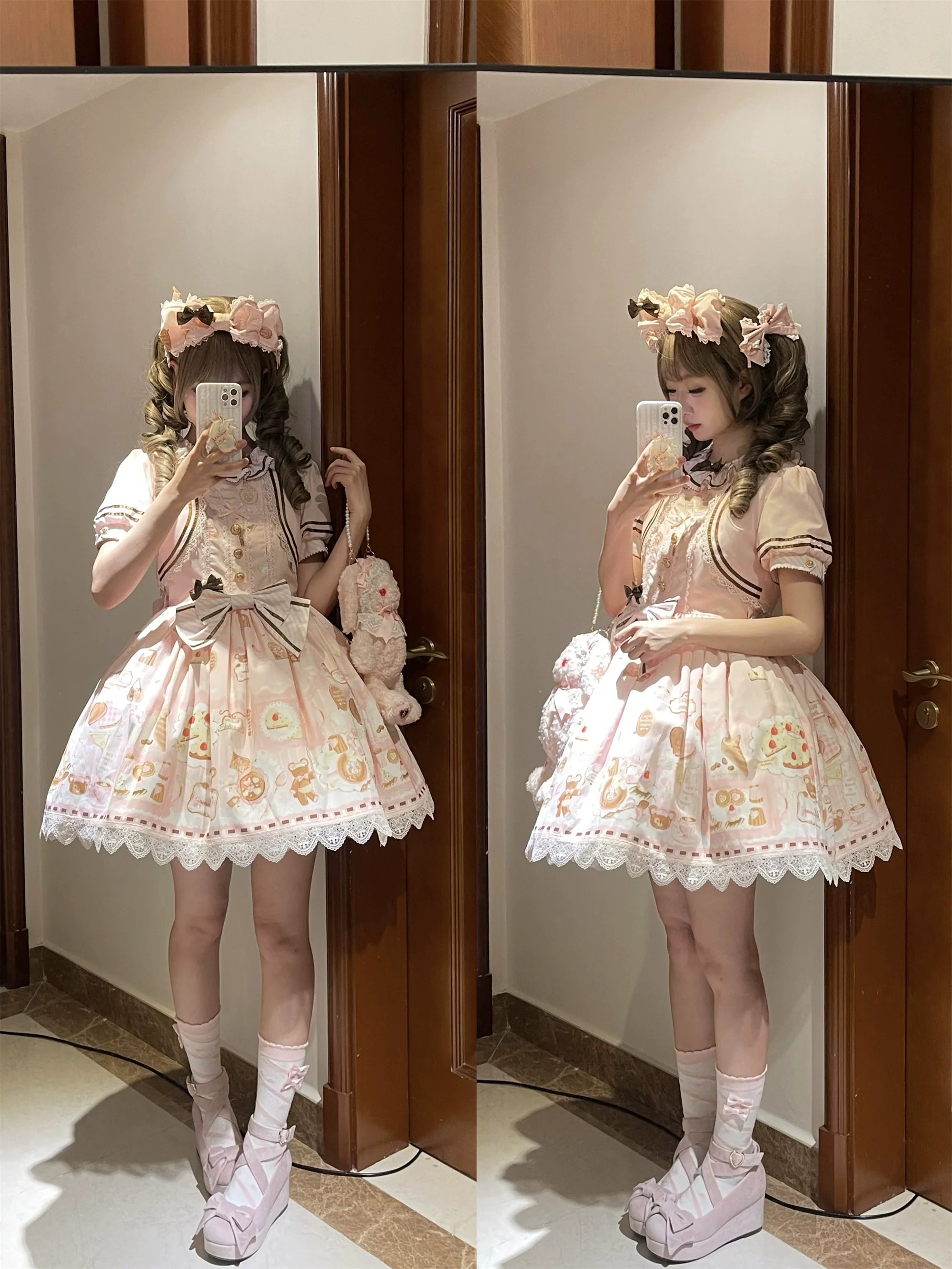 Dream Teahouse - Dessert Print Kawaii Lolita OP Dress Suit - image 24