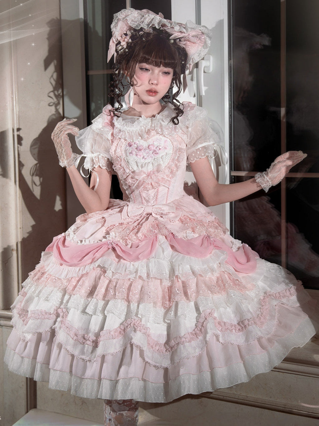 Wedding Poem Lolita JSK, Train and Bonnet Set - image 10