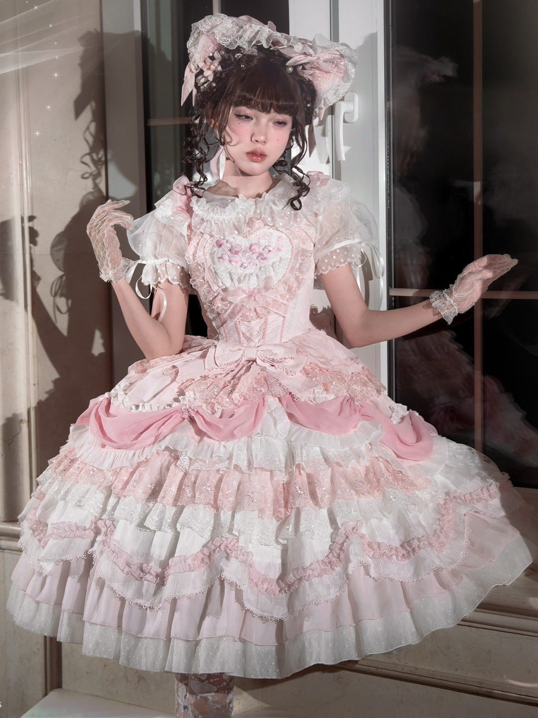 Wedding Poem Lolita JSK, Train and Bonnet Set - image 10